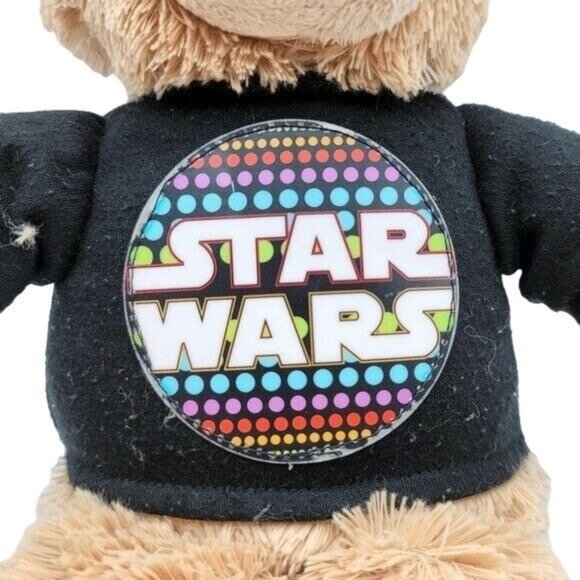 2/$15 Star Wars Teddy Bear Plush Brown 13.5" Black Shirt Retro Logo Design - Picture 3 of 12